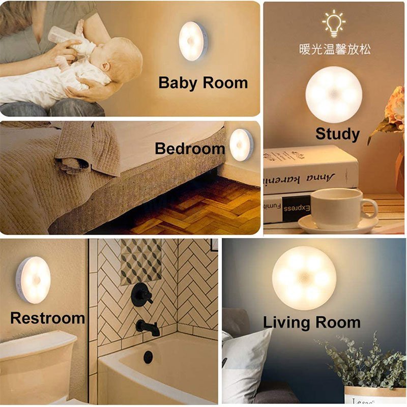 Intelligent Motion Sensor Night Light – Stick Anywhere with Auto ON/OFF