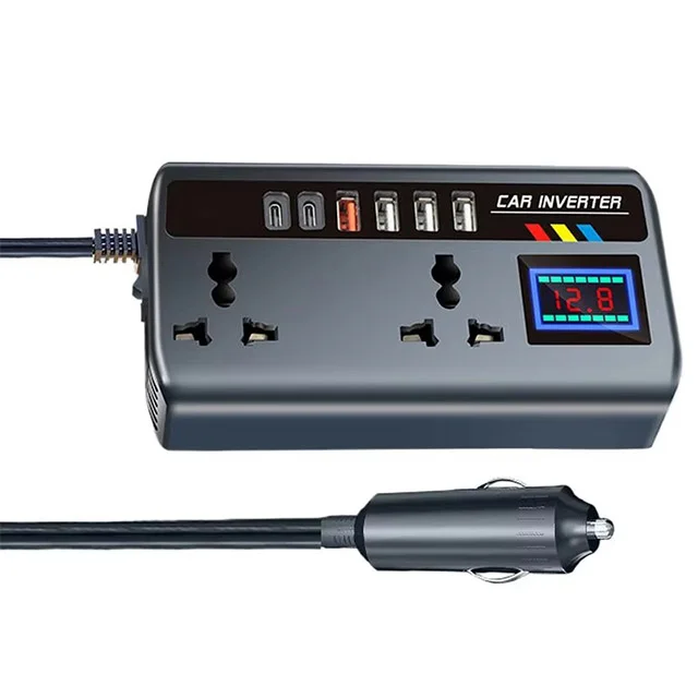 200W Fast Charging Car Power Inverter. 12V and 24V to 220V