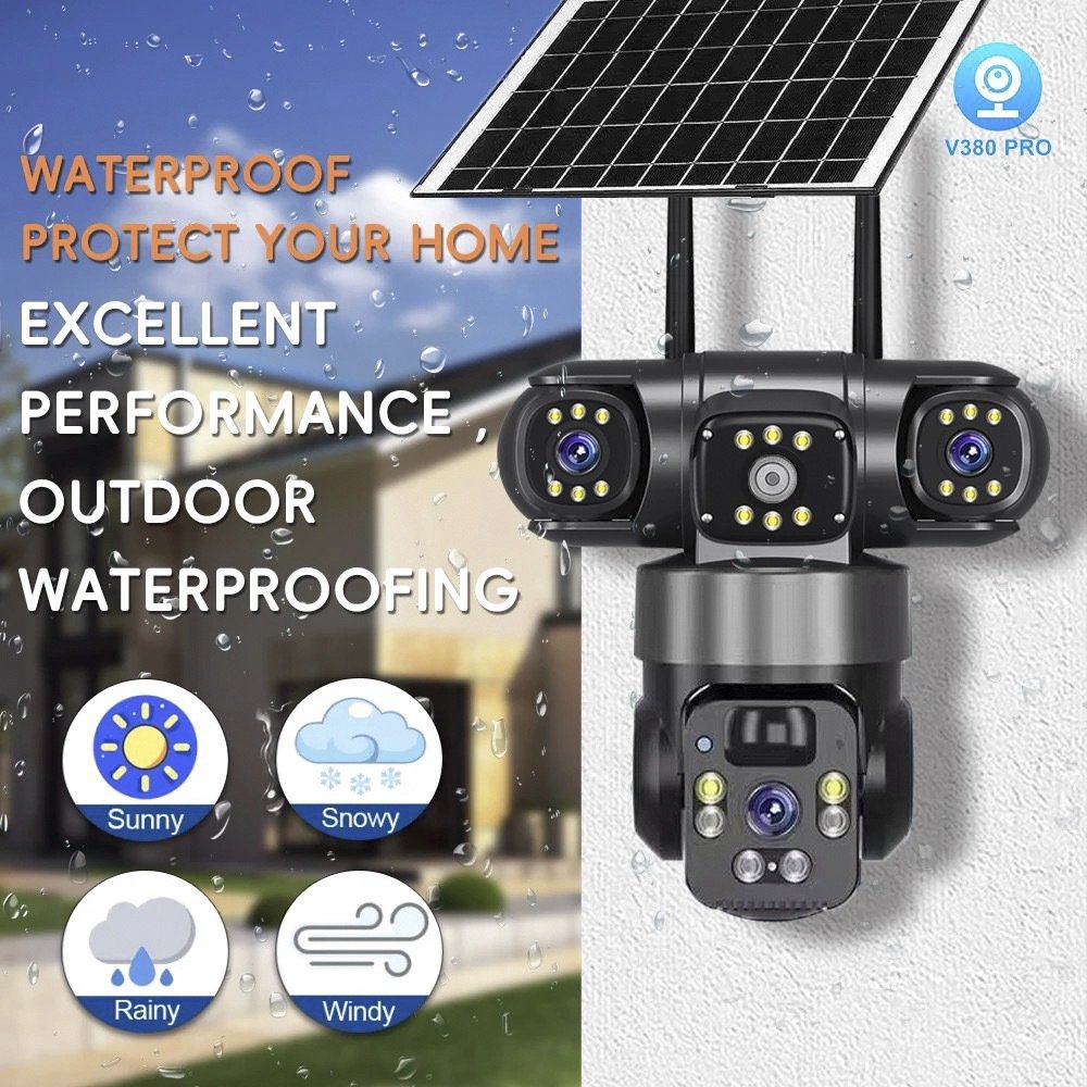 Triple-Lens Solar Wi-Fi Smart Security CCTV Camera with PTZ & Night Vision - Image 5