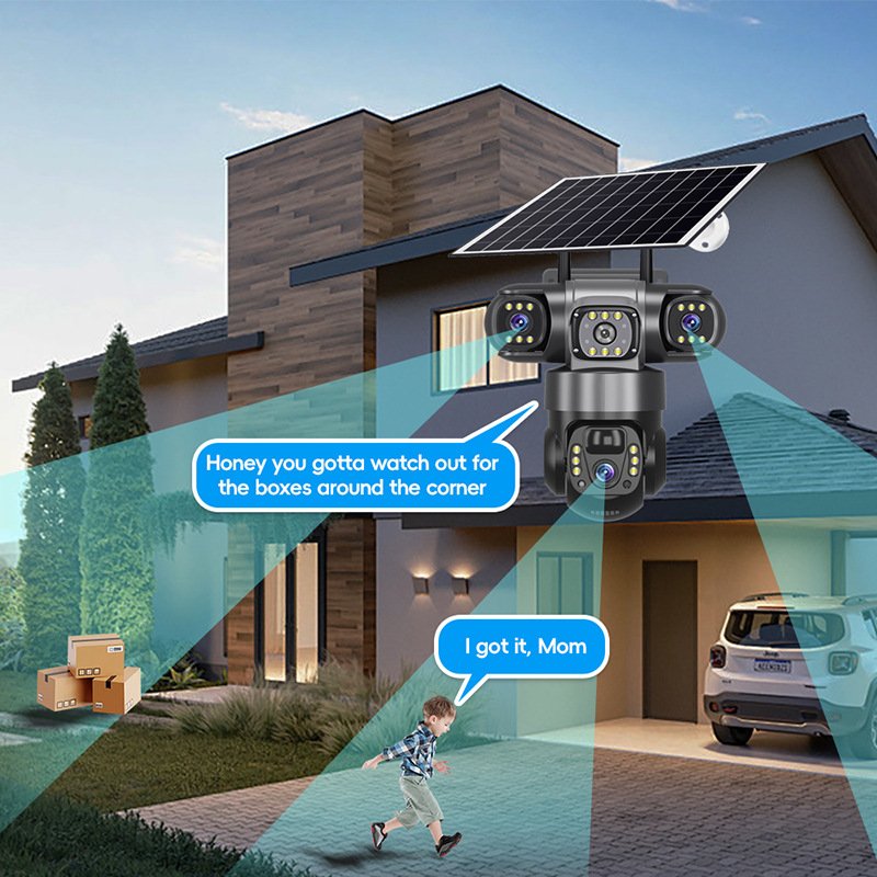 Triple-Lens Solar Wi-Fi Smart Security CCTV Camera with PTZ & Night Vision - Image 8